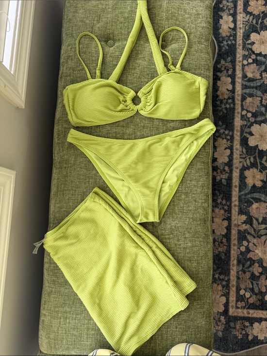 House of Harlow 1960 Other - House of Harlow 1960 Lime Green Ribbed Bikini Set